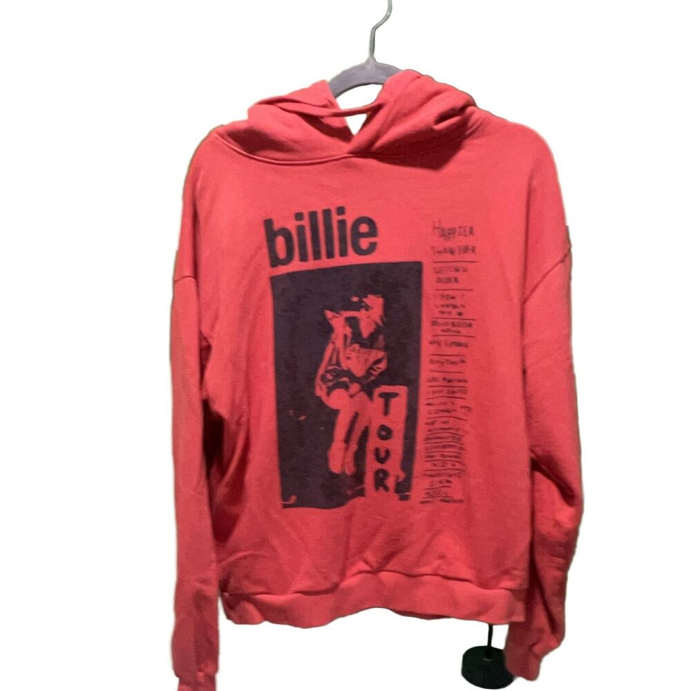 Billie Eilish Happier Than Ever Tour Red Hoodie S Organic Cotton Graphic